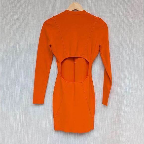 FRAME x Julia Sarr Jamois Orange Cut-Out Stretch-Woven Mini Dress, size XS - Picture 4 of 12